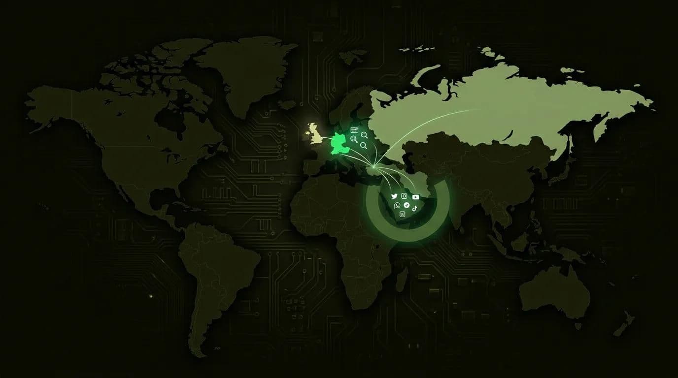 Multilingual health tourism SEO strategy: target market map showing Germany, UK, Middle East, and CIS patient sources