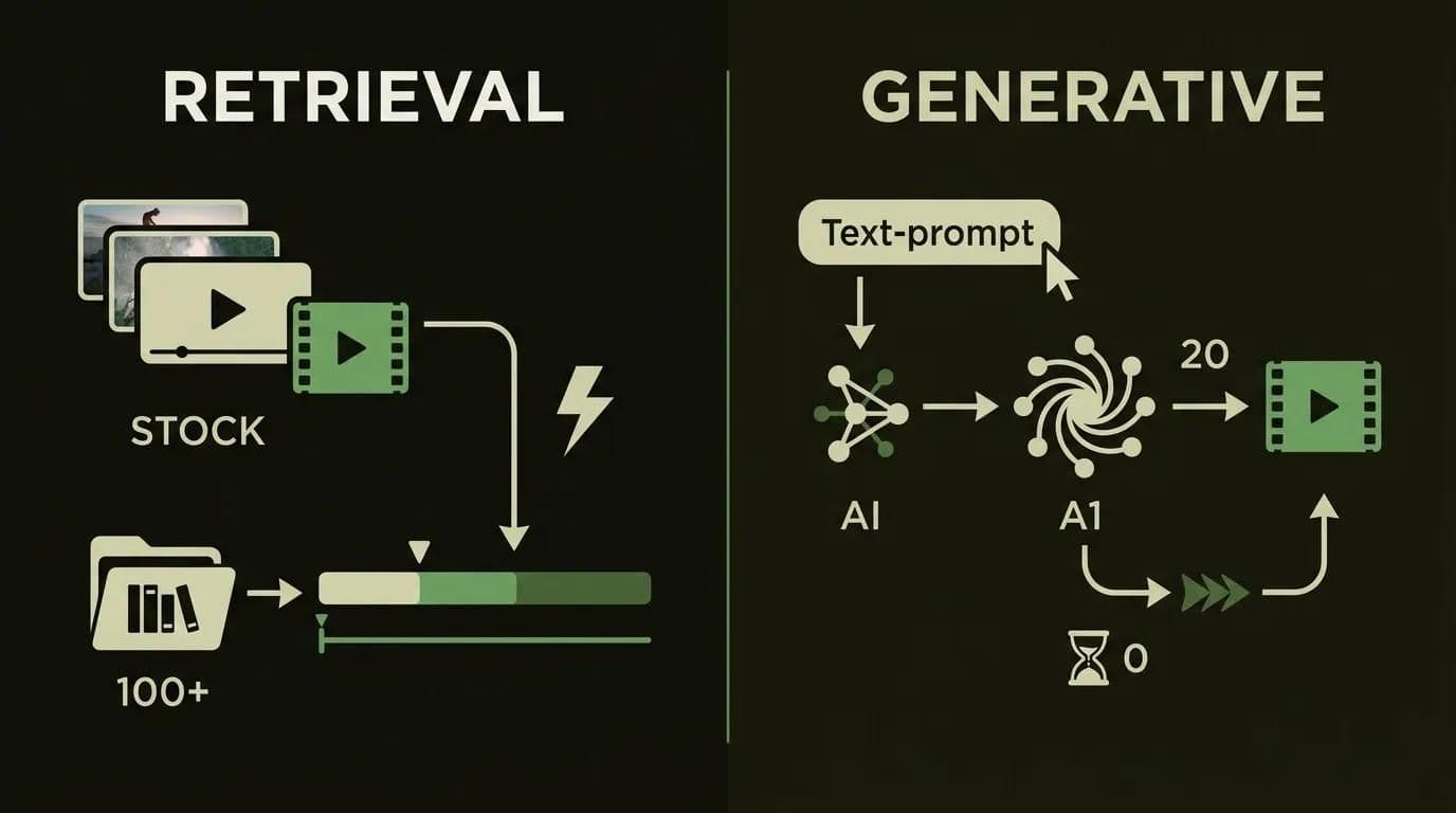 Auto-stock vs AI-generated b-roll — the two kinds of AI b-roll compared side by side